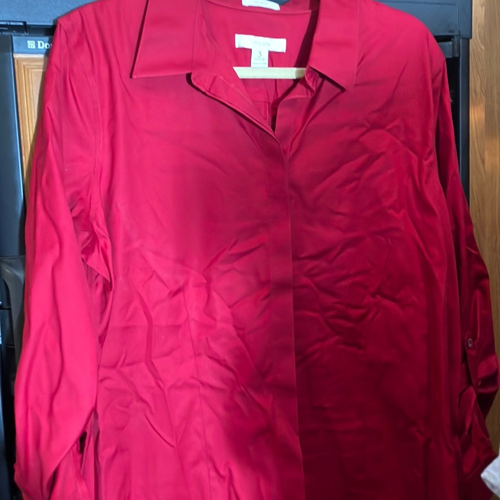 Chico’s Red No Iron Button Up 2